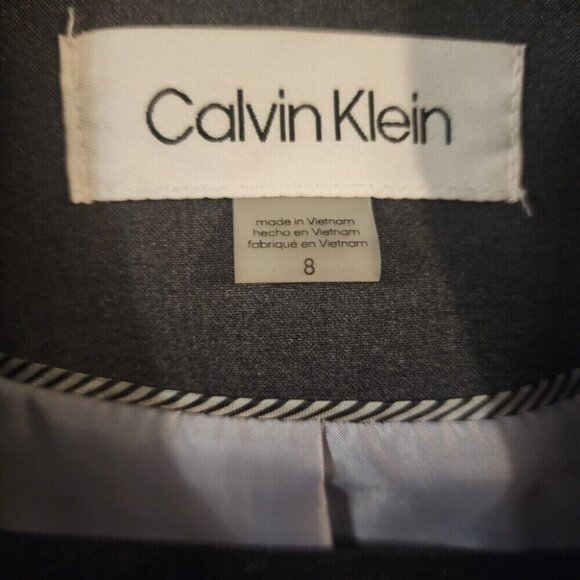 Calvin Klein Women's Gray One Button Blazer Jacket Professional Chic Size 8 - Picture 5 of 8